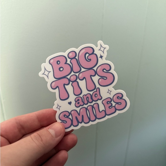 Big Chest and Smiles Vinyl Sticker – Silly Humor Decal - Picture 3 of 3